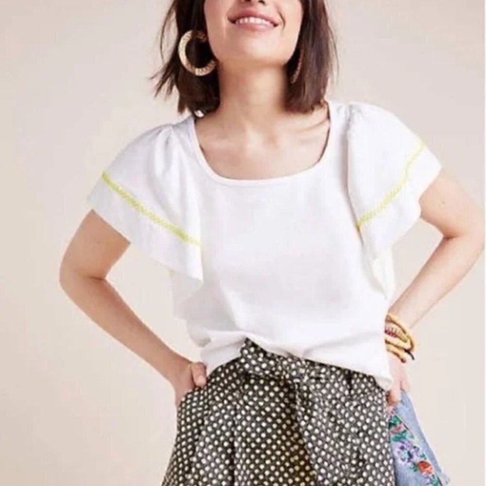 Maeve  Flutter Sleeve Top Size